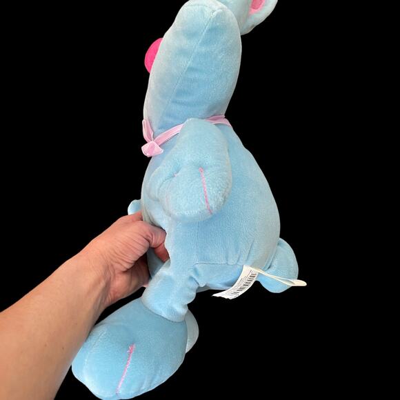 Chrisha Playful Plush Bunny Rabbit Floppy Blue Pink Ears Stuffed Wide Face READ - Picture 6 of 8